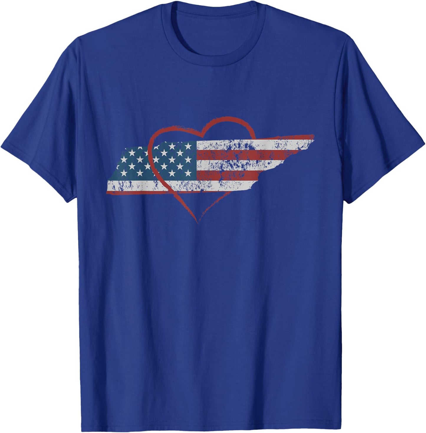 I Love Tennessee TN State Pride Heart Gift T Shirt T-Shirt - T-Shirt | Royal