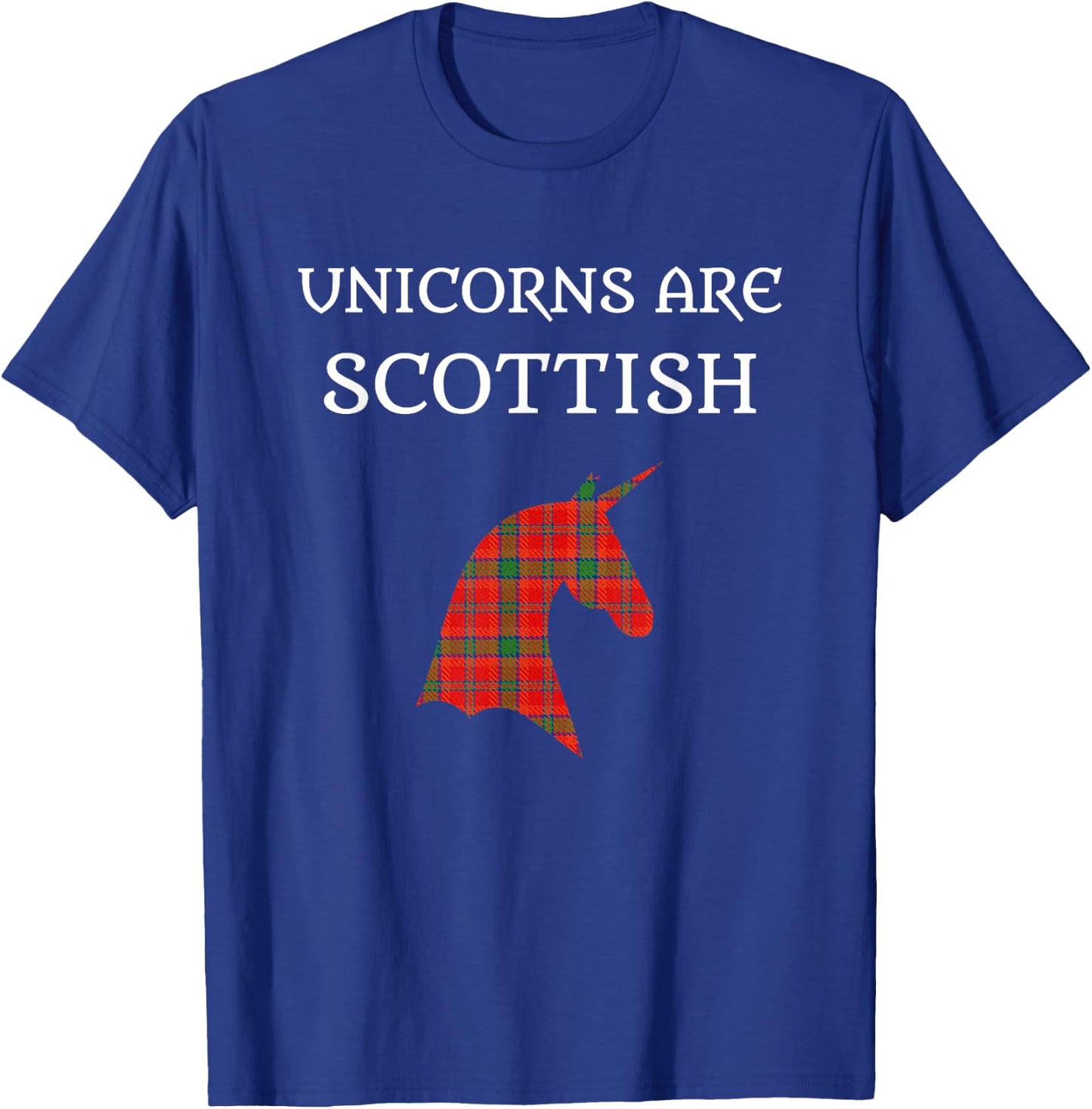 Unicorns Are Scottish Tartan Day Shirt T-Shirt - T-Shirt | Royal