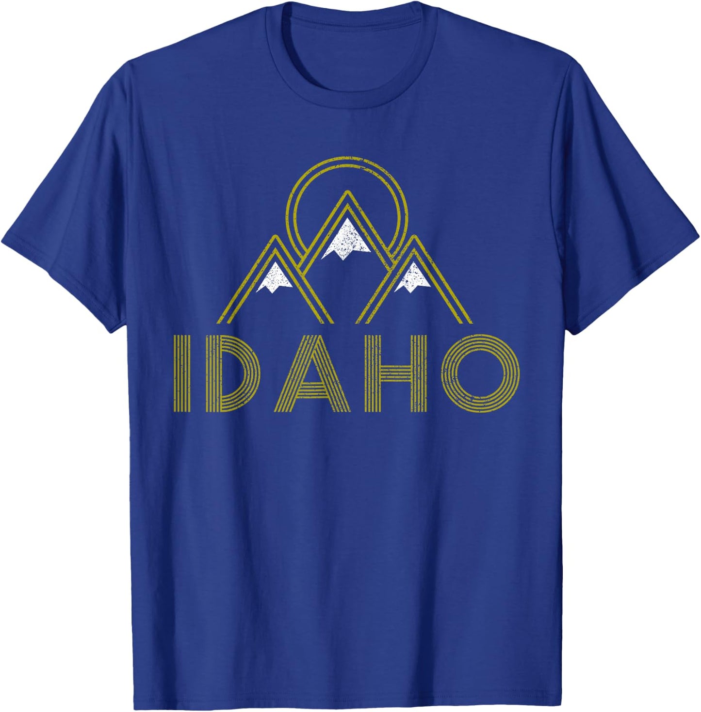 Idaho Vintage Retro Mountains Hiking Souvenir Gift T-Shirt - T-Shirt | Royal