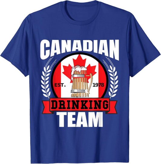 Canadian Drinking Team Funny Canada Flag Beer Party Gift T-Shirt - T-Shirt | Royal