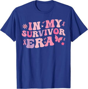 in my survivor era - Cancer Women Breast Cancer Pink Ribbon T-Shirt - T-Shirt | Royal