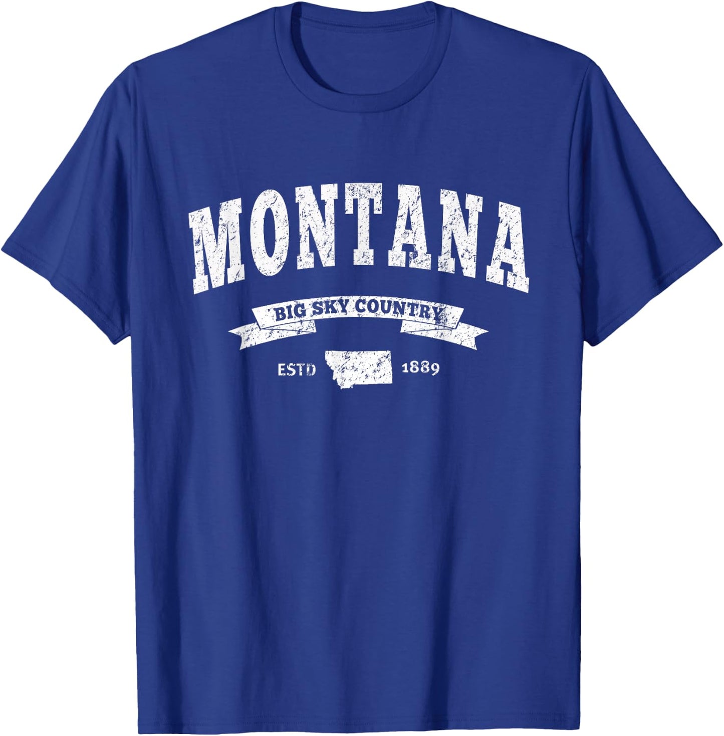 Vintage Montana Shirt Distressed MT Big Sky Country T-Shirt - T-Shirt | Royal