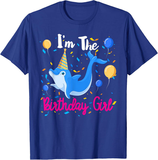 Dolphin Birthday Party Girl Shirt Gift T-Shirt - T-Shirt | Royal
