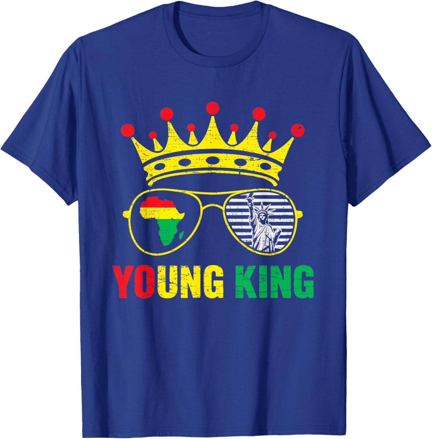 Young Juneteenth 1865 King Freedom African June 19th Teens T-Shirt - T-Shirt | Royal