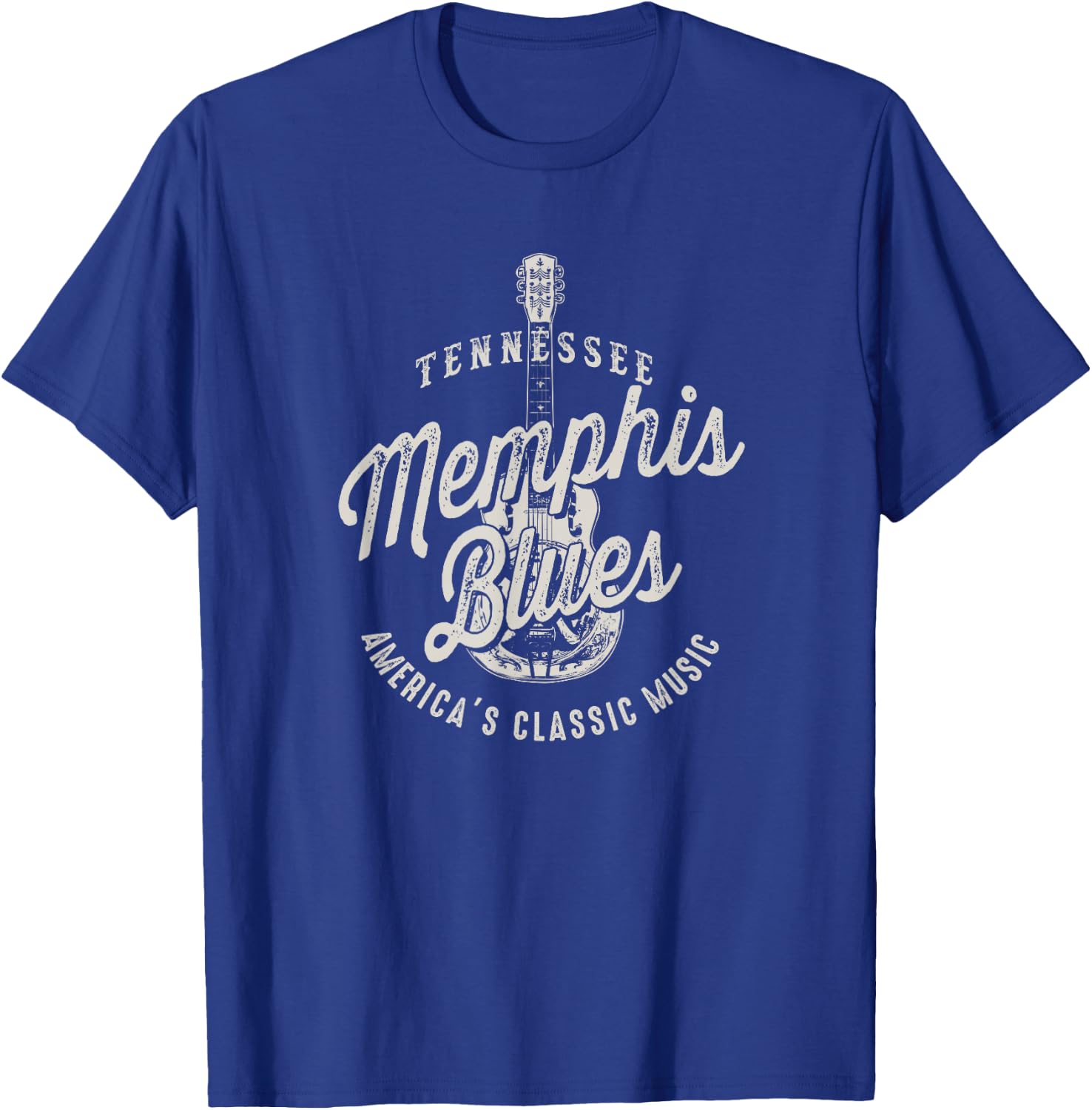 Memphis Blues Music USA Guitar Vintage T-Shirt - T-Shirt | Royal