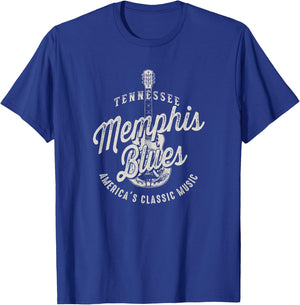Memphis Blues Music USA Guitar Vintage T-Shirt - T-Shirt | Royal