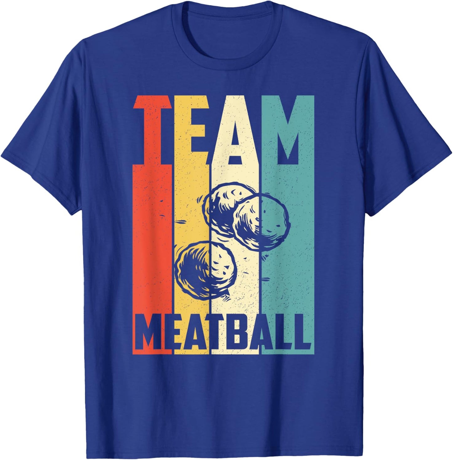 Vintage Team Meatball Funny Retro Meatballs T-Shirt - T-Shirt | Royal