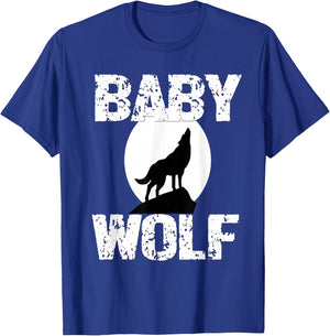 Baby Wolf Matching Family Tribe Wolves Moon Kid Girl Boy Cub T-Shirt - T-Shirt | Royal