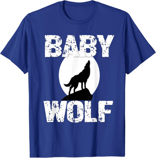 Baby Wolf Matching Family Tribe Wolves Moon Kid Girl Boy Cub T-Shirt - T-Shirt | Royal