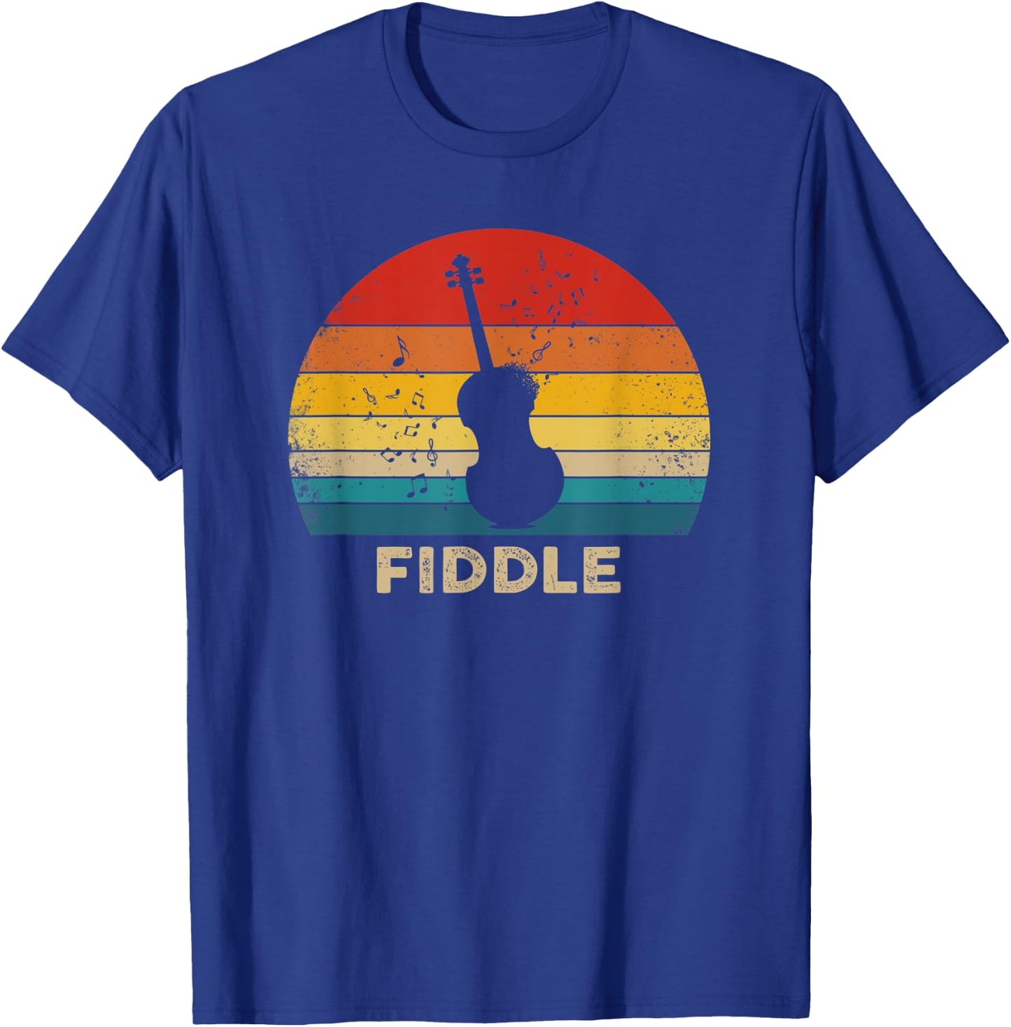 Vintage Fiddle Retro Sunset T-Shirt - T-Shirt | Royal