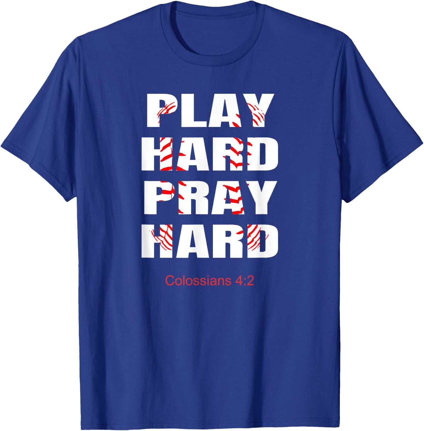 Baseball Player Christian Athletic Wear Bible Verses Athlete T-Shirt - T-Shirt | Royal