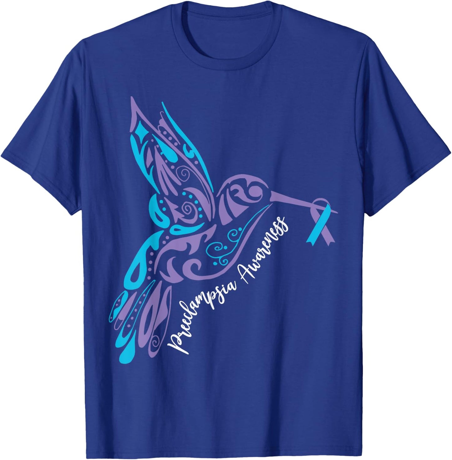 Bird Ribbon Preeclampsia Awareness Preeclampsia Survivor T-Shirt - T-Shirt | Royal