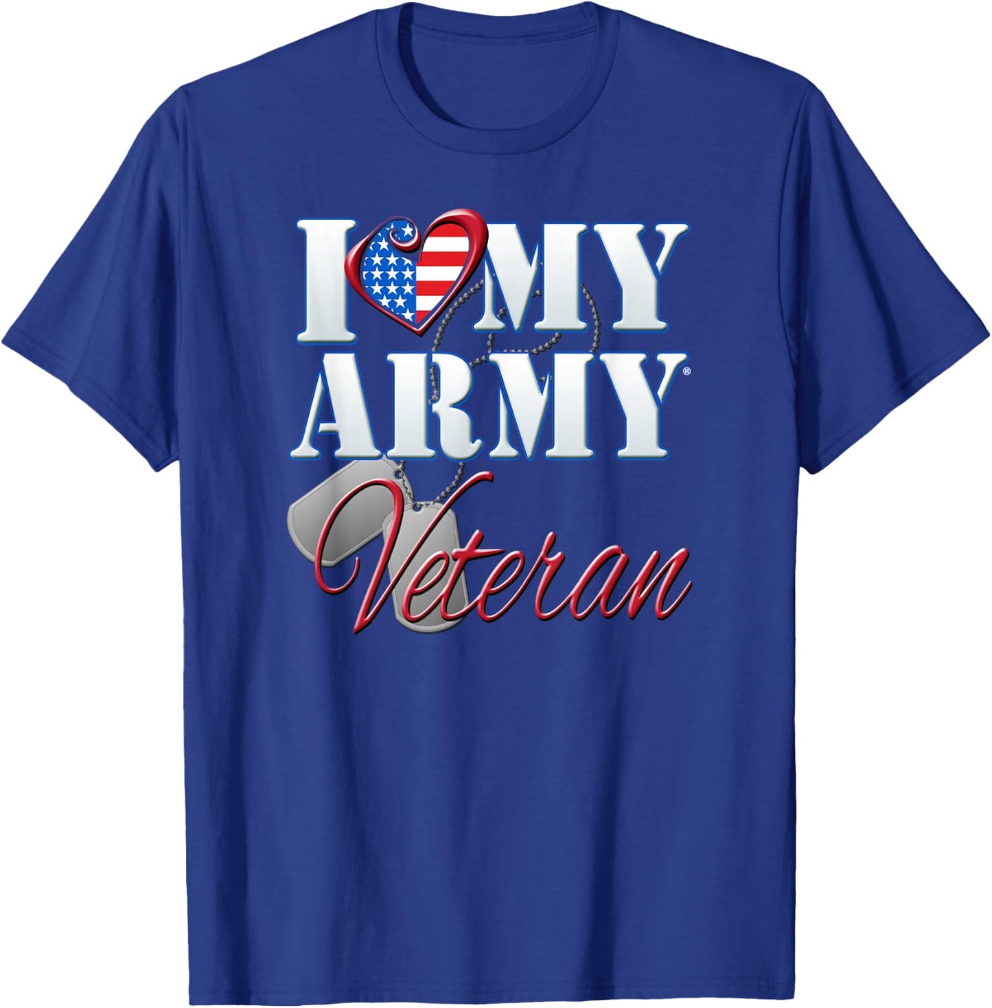 I Love My Army Veteran Shirt Patriotic Men Women T-Shirt - T-Shirt | Royal