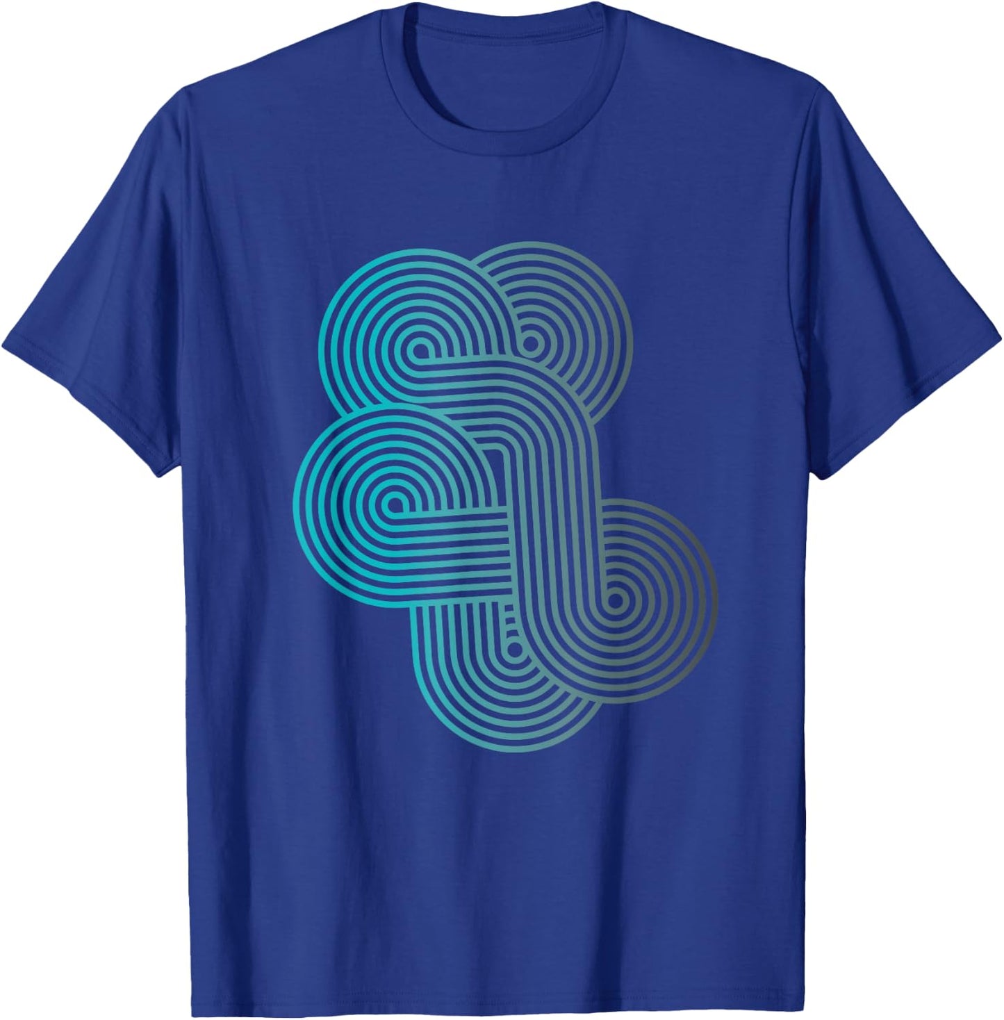 Modern Geometric Line Art Graphic Gradient T-Shirt - T-Shirt | Royal