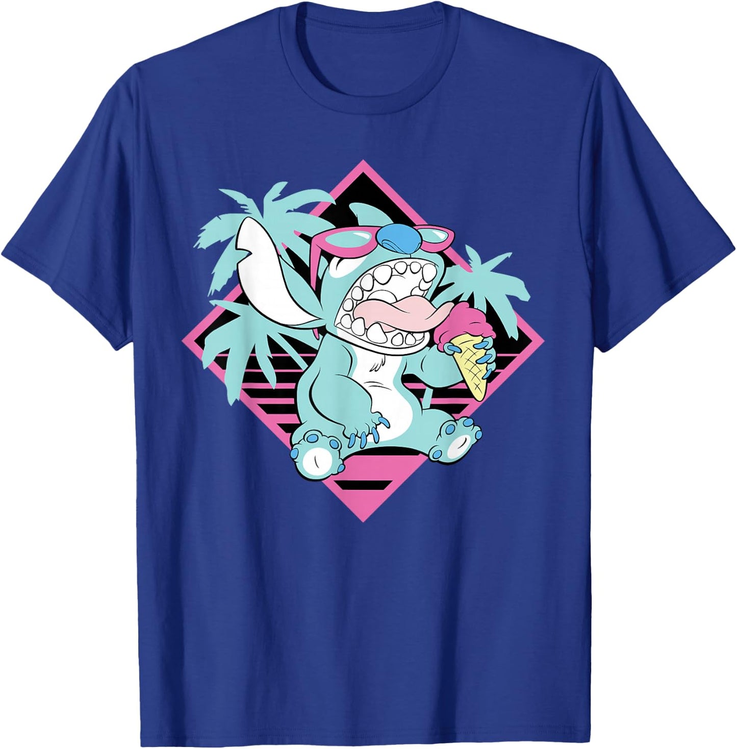 Disney Lilo & Stitch Ice Cream Retro 90s Beach T-Shirt - T-Shirt | Royal