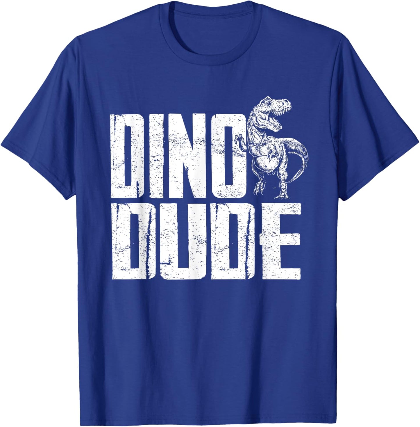 Dino Dude Dinosaur Matching Family T-Rex T-Shirt - T-Shirt | Royal