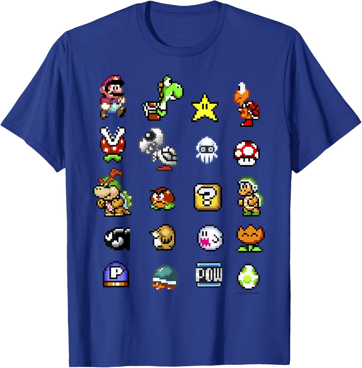 Nintendo Super Mario Friends & Enemies Sprites T-Shirt - T-Shirt | Royal
