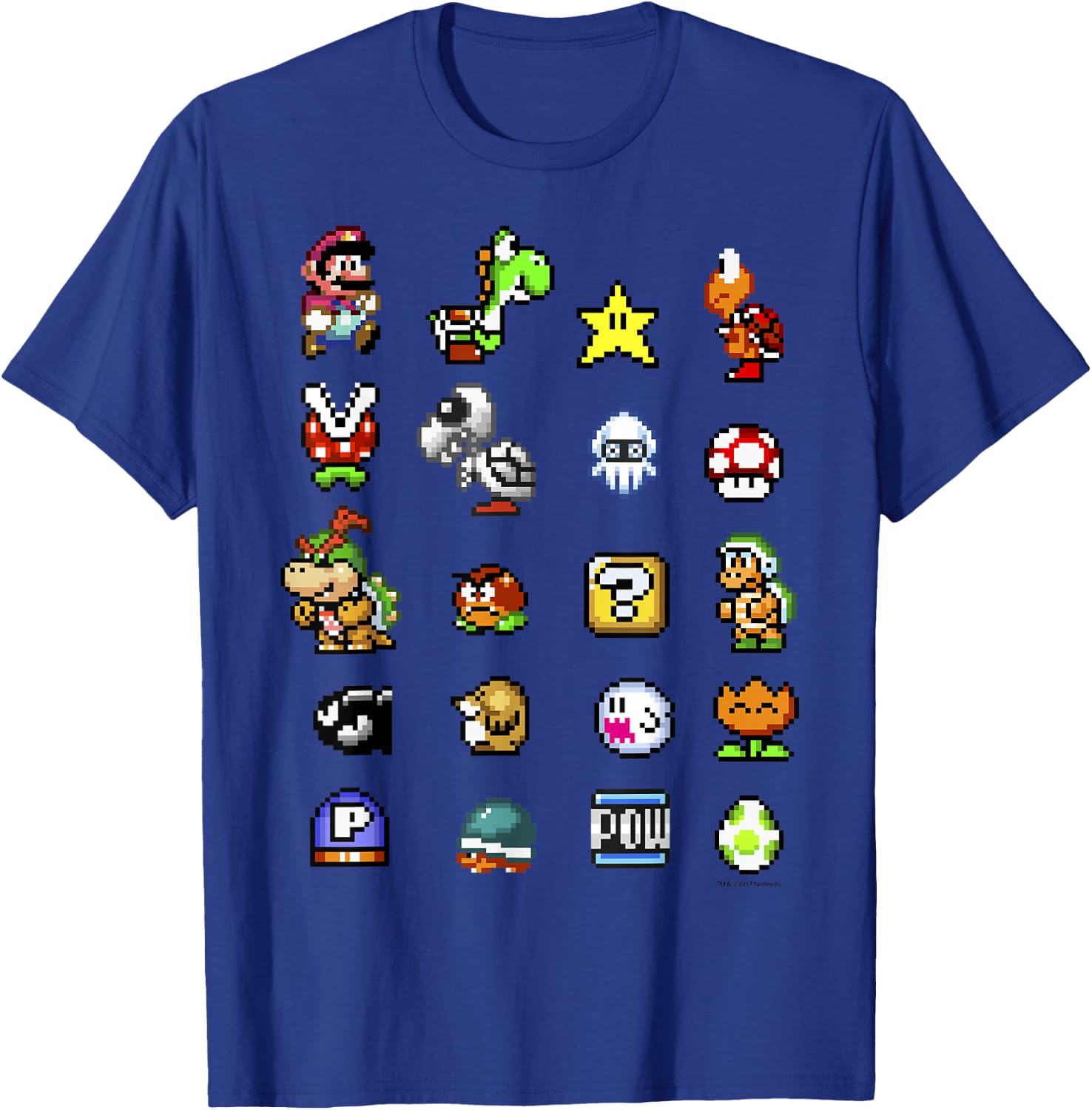 Nintendo Super Mario Friends & Enemies Sprites T-Shirt - T-Shirt | Royal