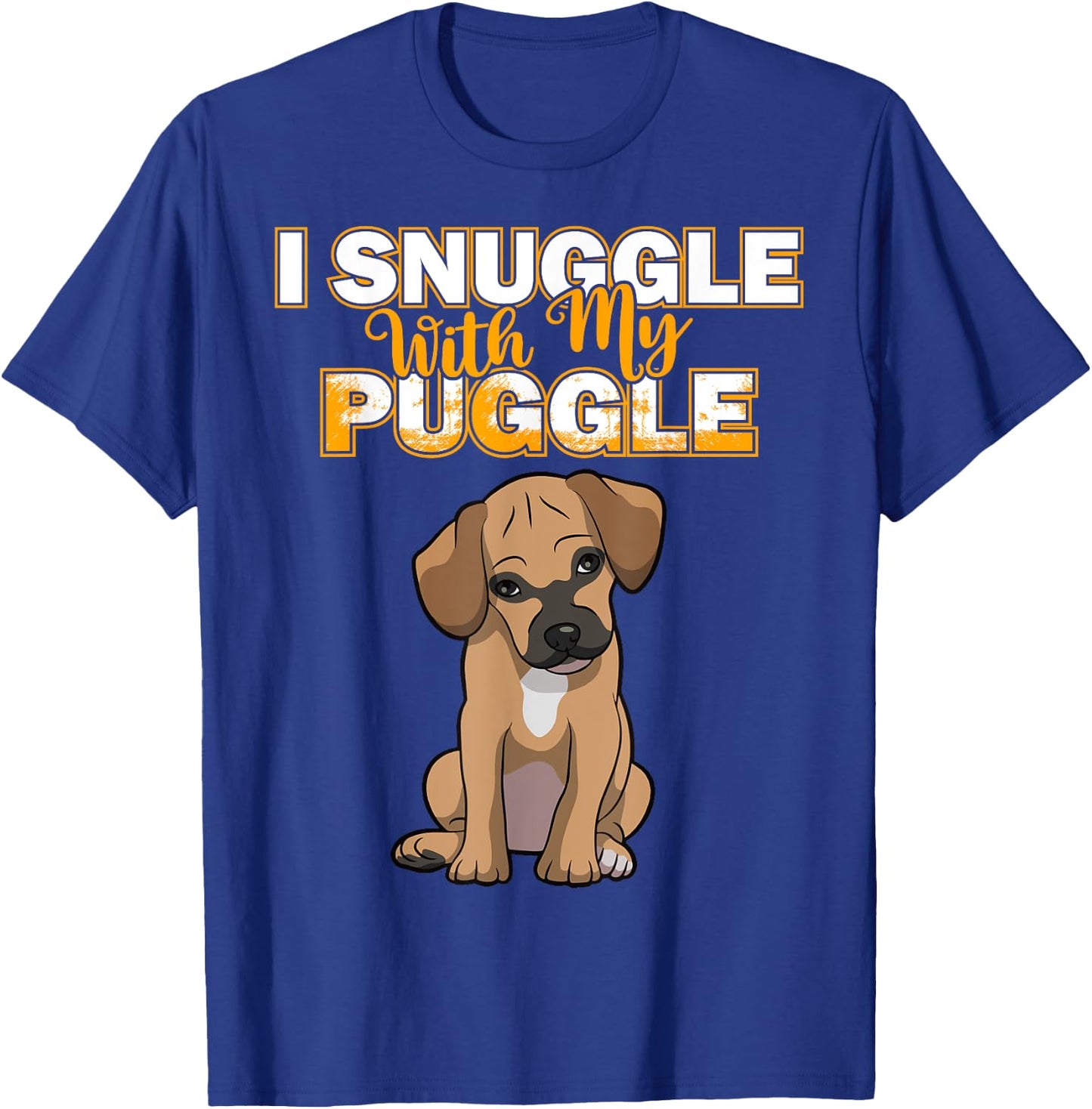 Funny Puggle Shirt Women's Puggle I Snuggle With My Puggle Shirt Black Cartoon Short Sleeve Size Small T-Shirt - T-Shirt | Royal