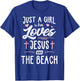 Just A Girl Who Loves Jesus And The Beach Gift Women T-Shirt - T-Shirt | Royal