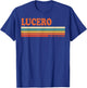 Lucero Retro Personalized First Name Vintage Stripes T-Shirt - T-Shirt | Royal