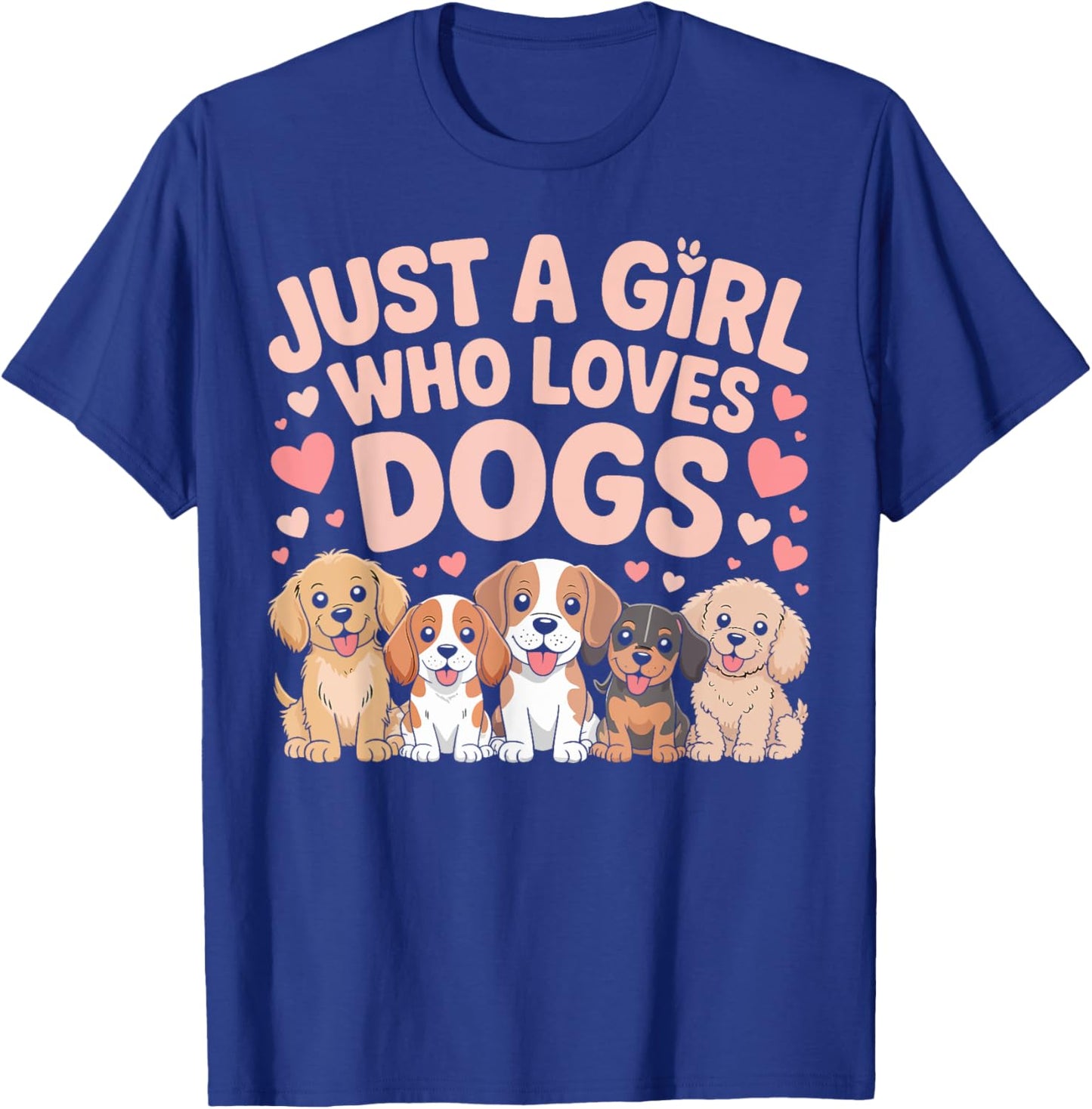 Just A Girl Who Loves Dogs Cute Puppy Lover Gifts for Kids T-Shirt - T-Shirt | Royal