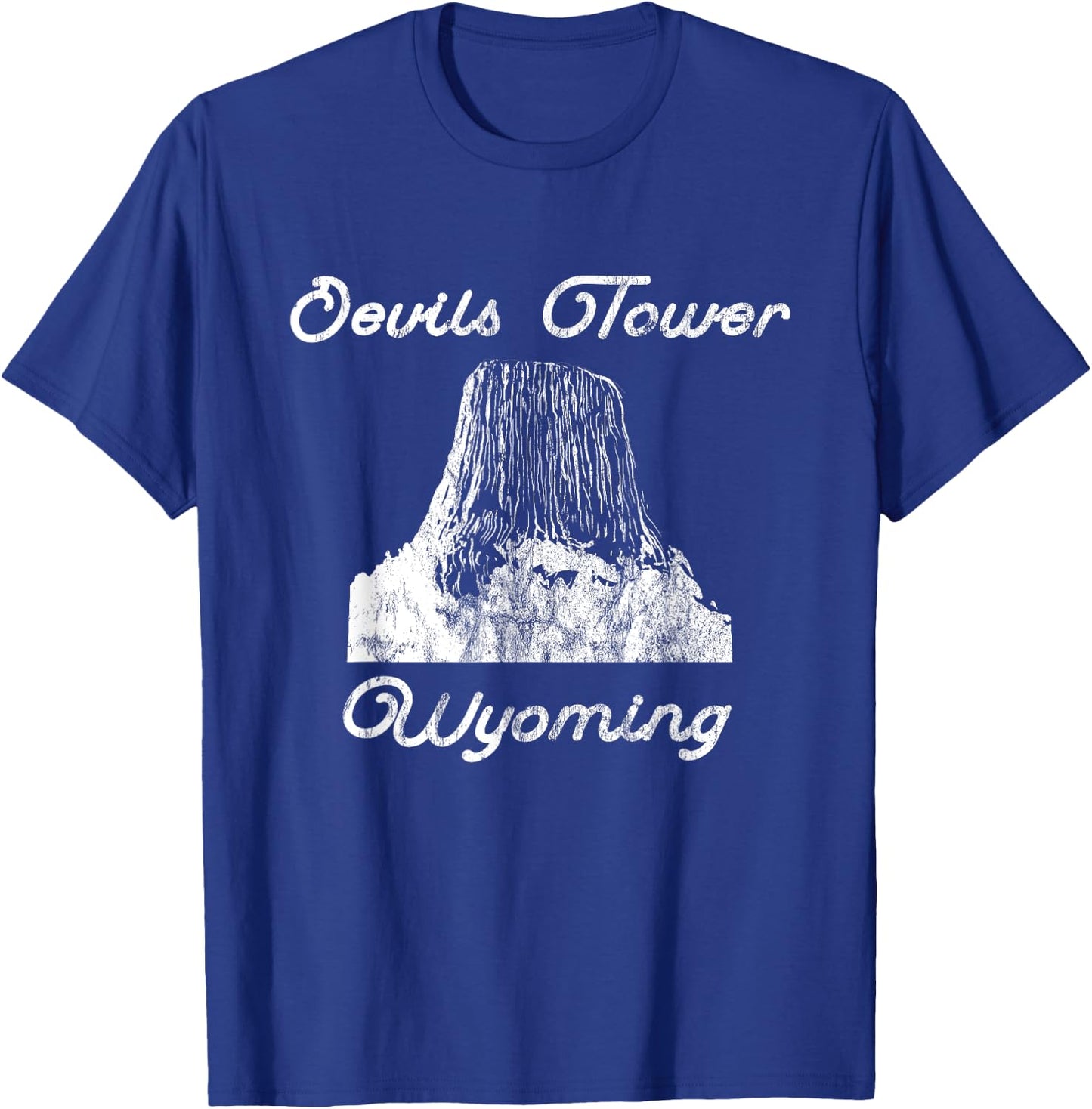 Devils Tower Wyoming National Monument Retro Vintage T-Shirt - T-Shirt | Royal