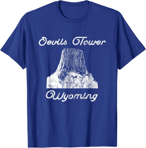 Devils Tower Wyoming National Monument Retro Vintage T-Shirt - T-Shirt | Royal
