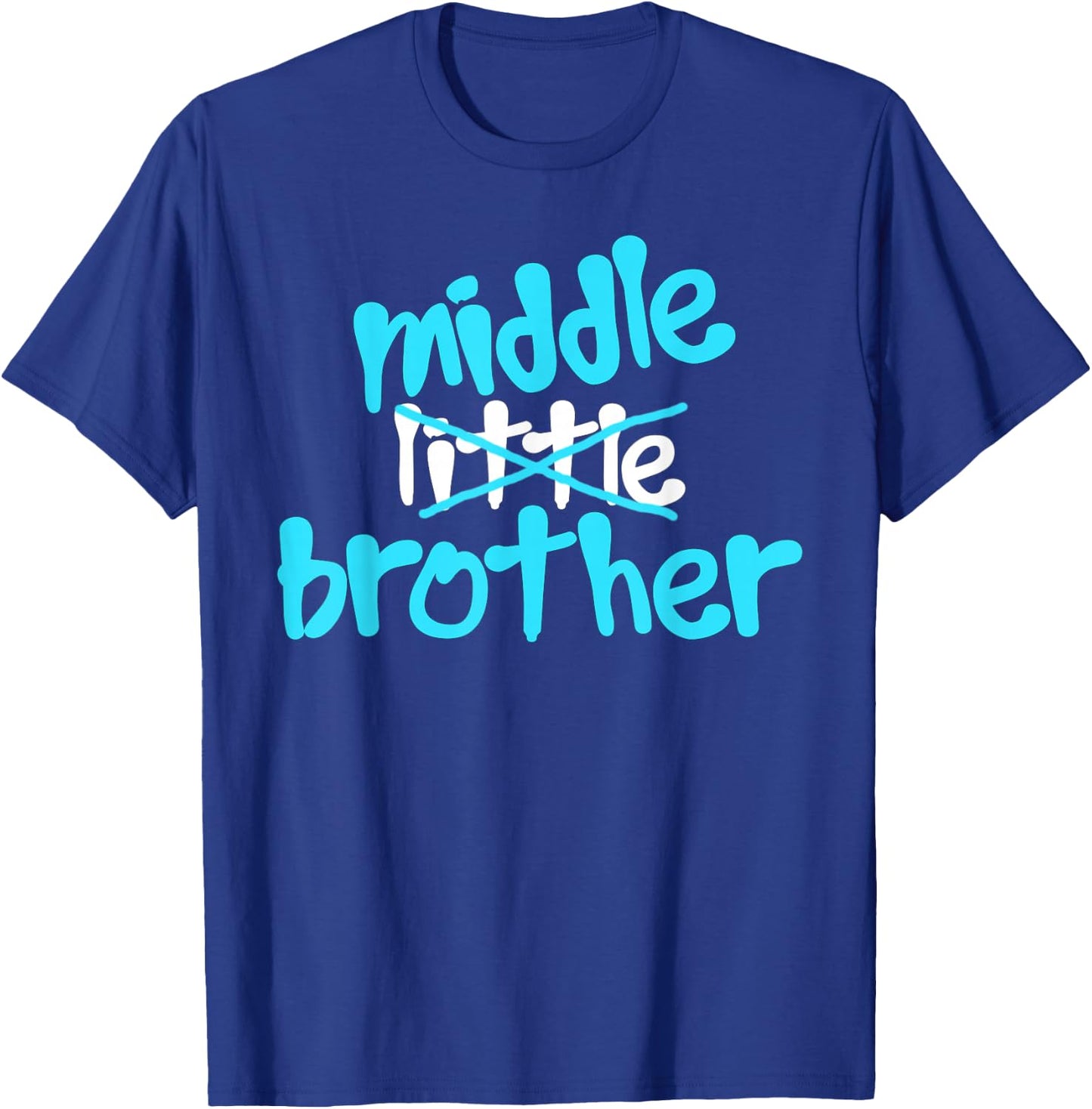 Promoted To Middle Brother Baby Announcement Funny T-Shirt - T-Shirt | Royal