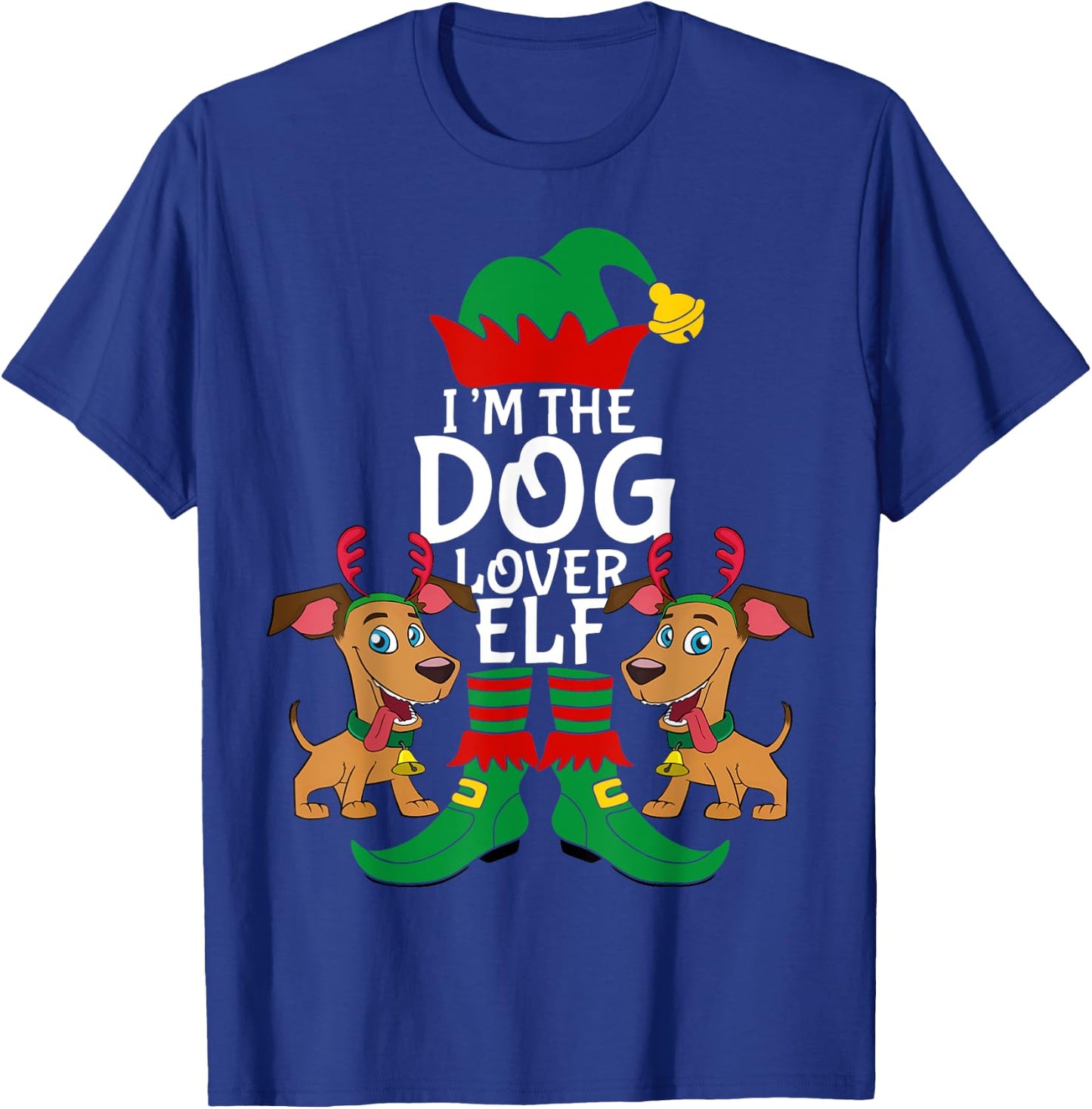 I'm The Dog Lover Elf Matching Christmas Pet Owner Xmas Gift Men Women Kids T-Shirt - T-Shirt | Royal