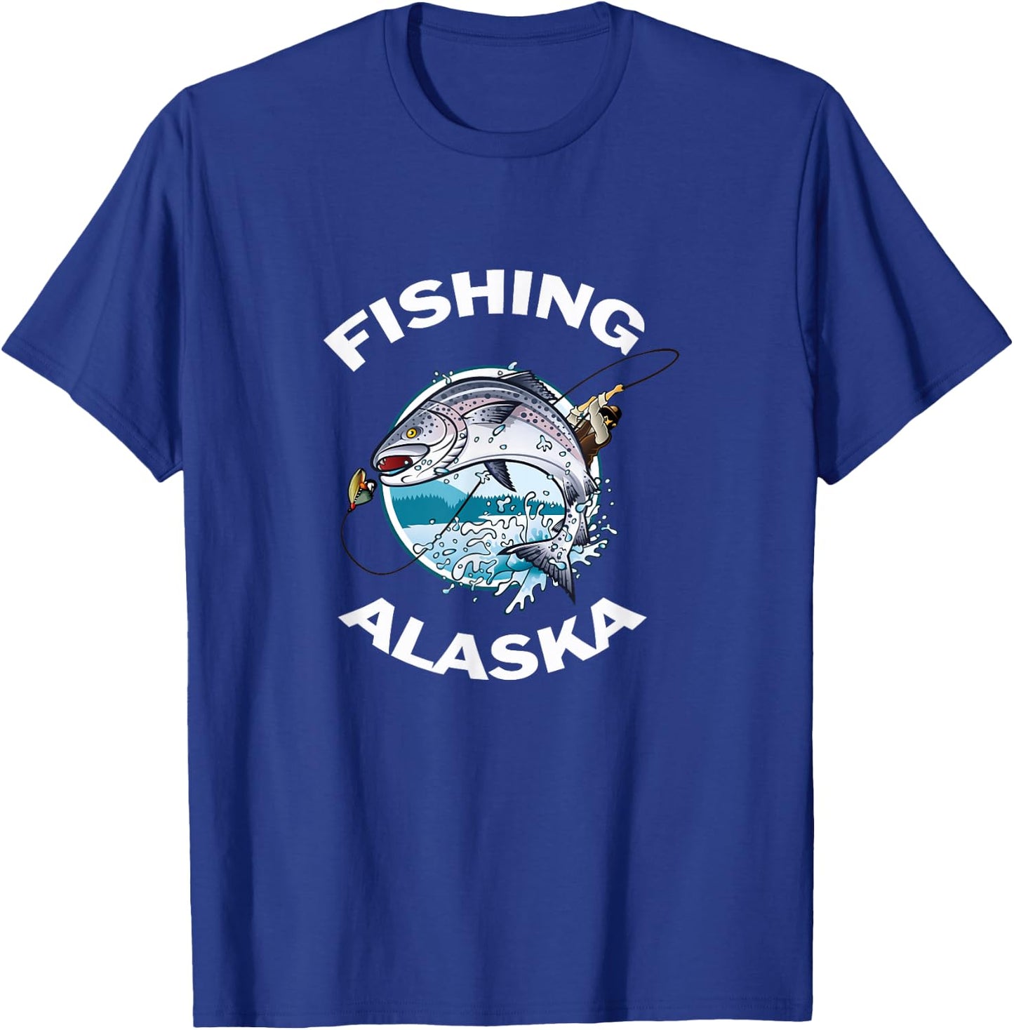 Alaskan Fish Alaska's Wild Salmon Souvenir Fishing Alaska T-Shirt - T-Shirt | Royal