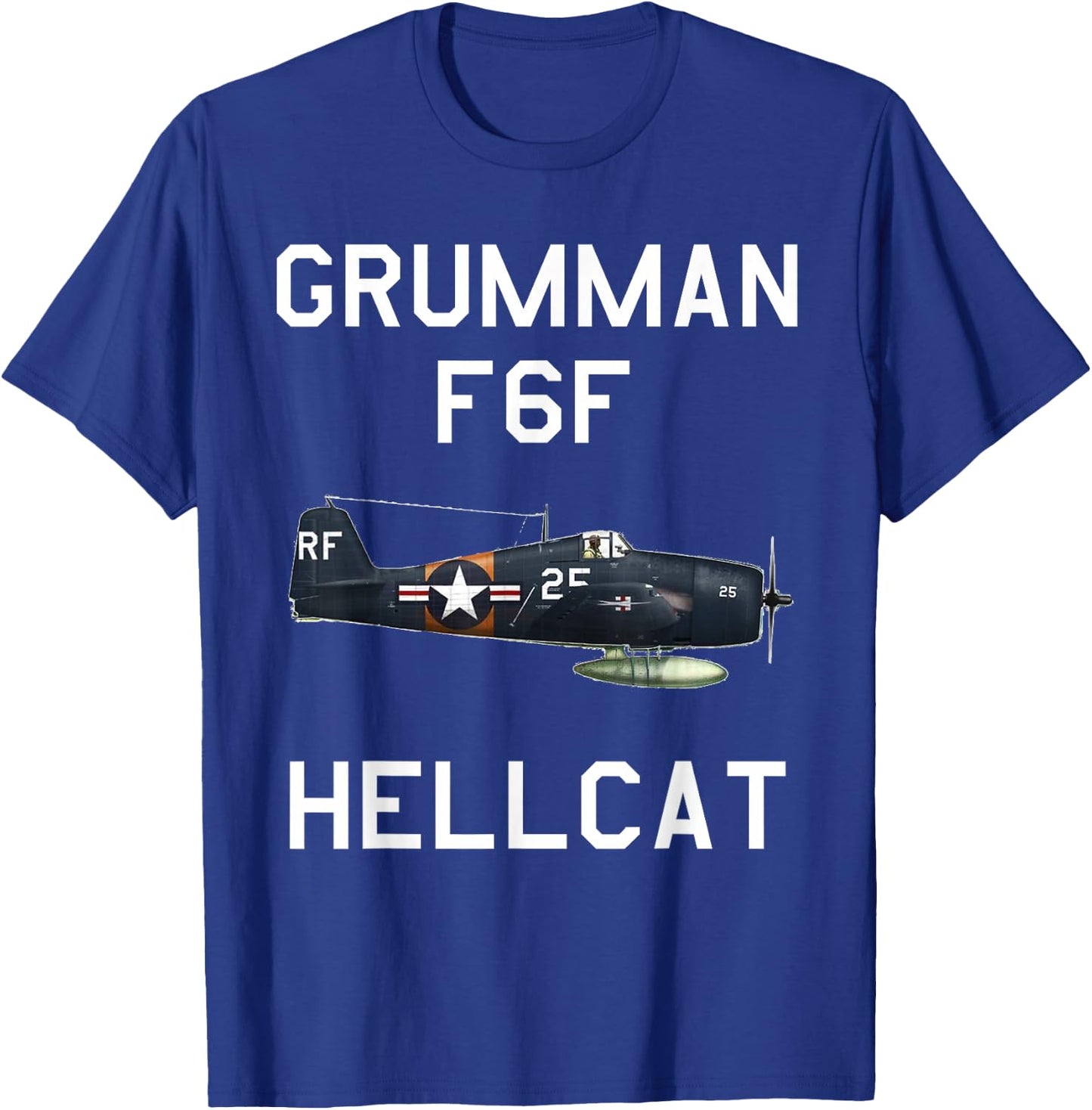 Grumman F6F Hellcat Military Navy Airplane T-Shirt - T-Shirt | Royal