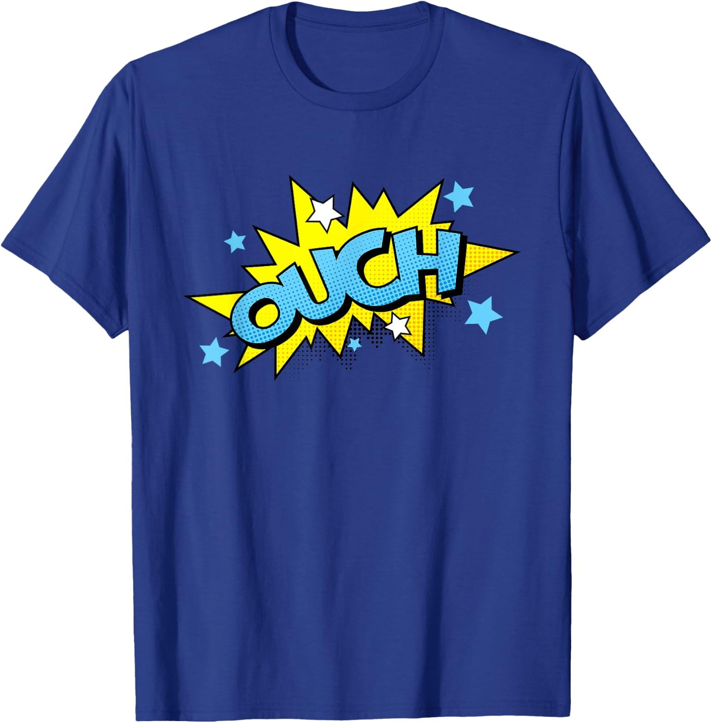 OUCH Comic | Cool Retro Comic Book Gift | Ouch T-Shirt - T-Shirt | Royal