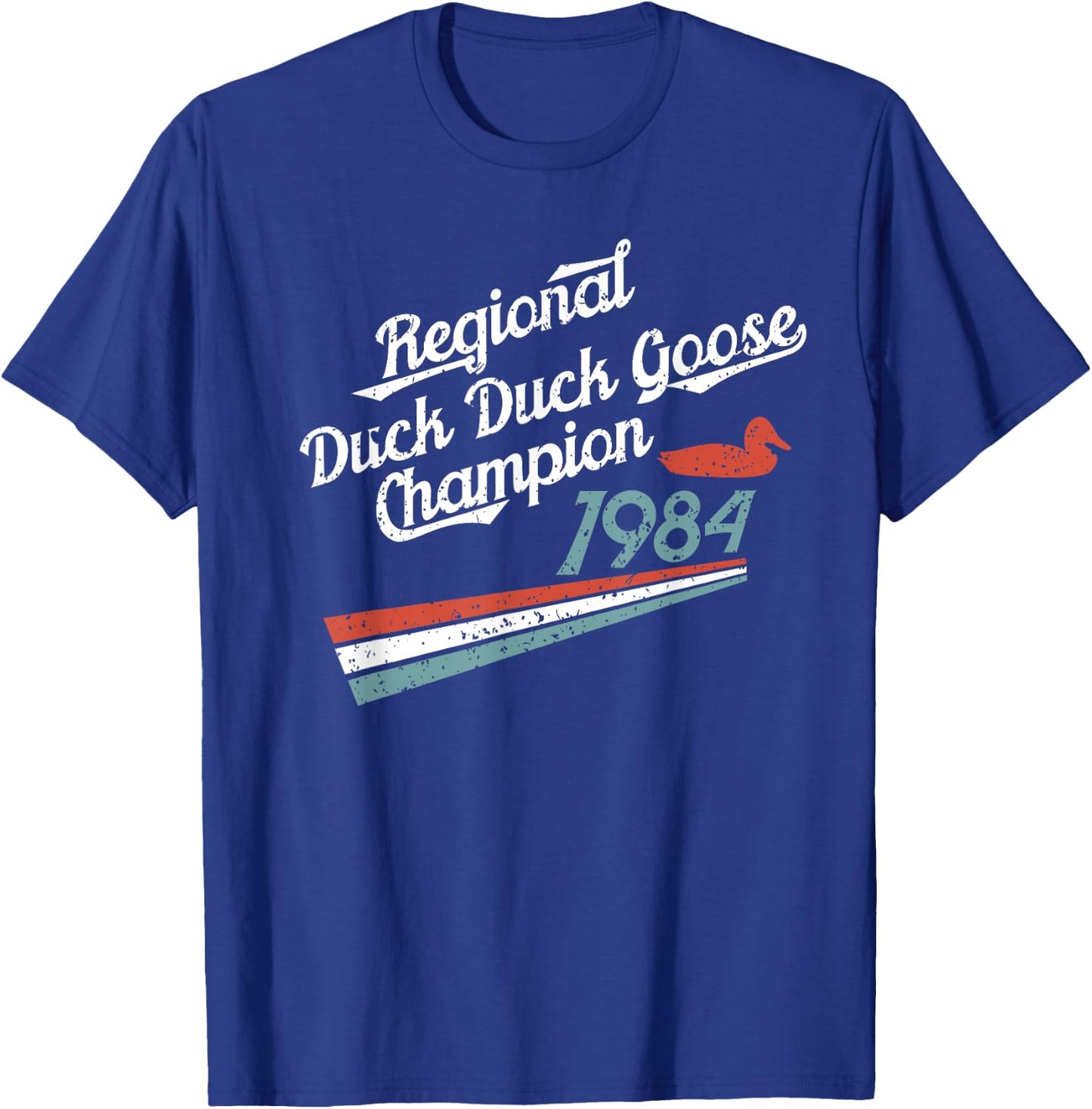 Nostalgia 80s Gift Duck Goose Distressed T-Shirt - T-Shirt | Royal