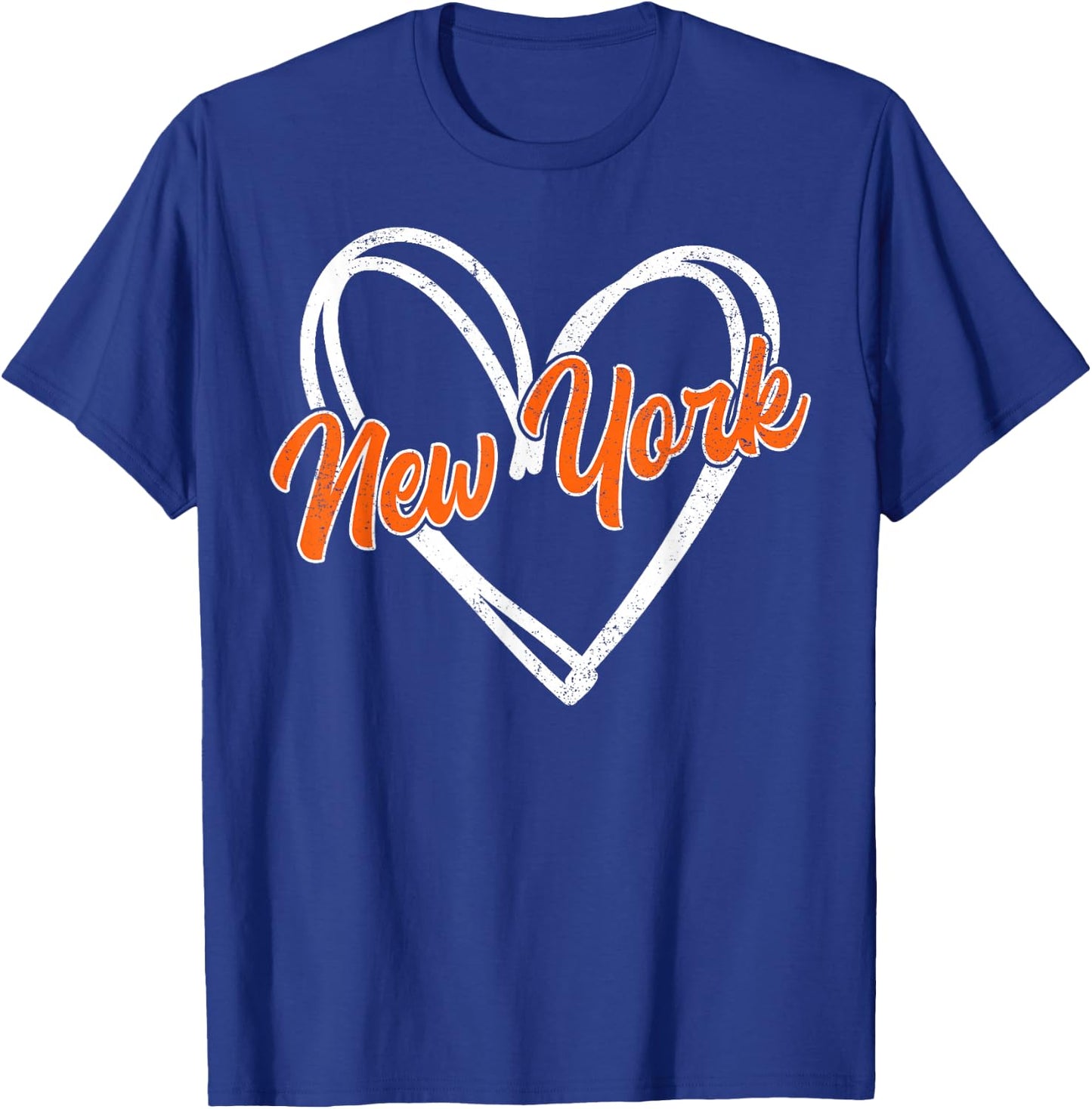 New York - Throwback Design Print - Classic Heart Vintage T-Shirt - T-Shirt | Royal