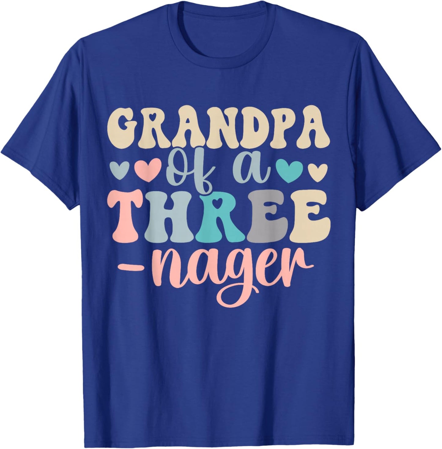 Grandpa of A Threenager 3rd Birthday Matching Family Boho T-Shirt - T-Shirt | Royal