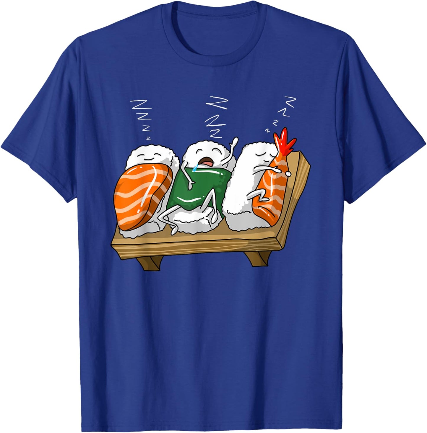 Funny Sleeping Sushi Roll Lover Pajama Party Cool Girl Gift T-Shirt - T-Shirt | Royal