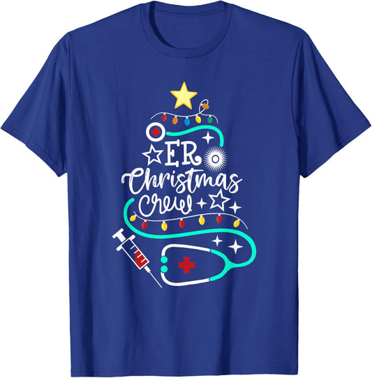 Emergency Medical Department - JoinHealthcareDec ER Christmas Crew T-Shirt - T-Shirt | Royal