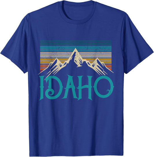 Idaho Vintage Mountains Nature Hiking Pride Souvenirs Gift T-Shirt - T-Shirt | Royal