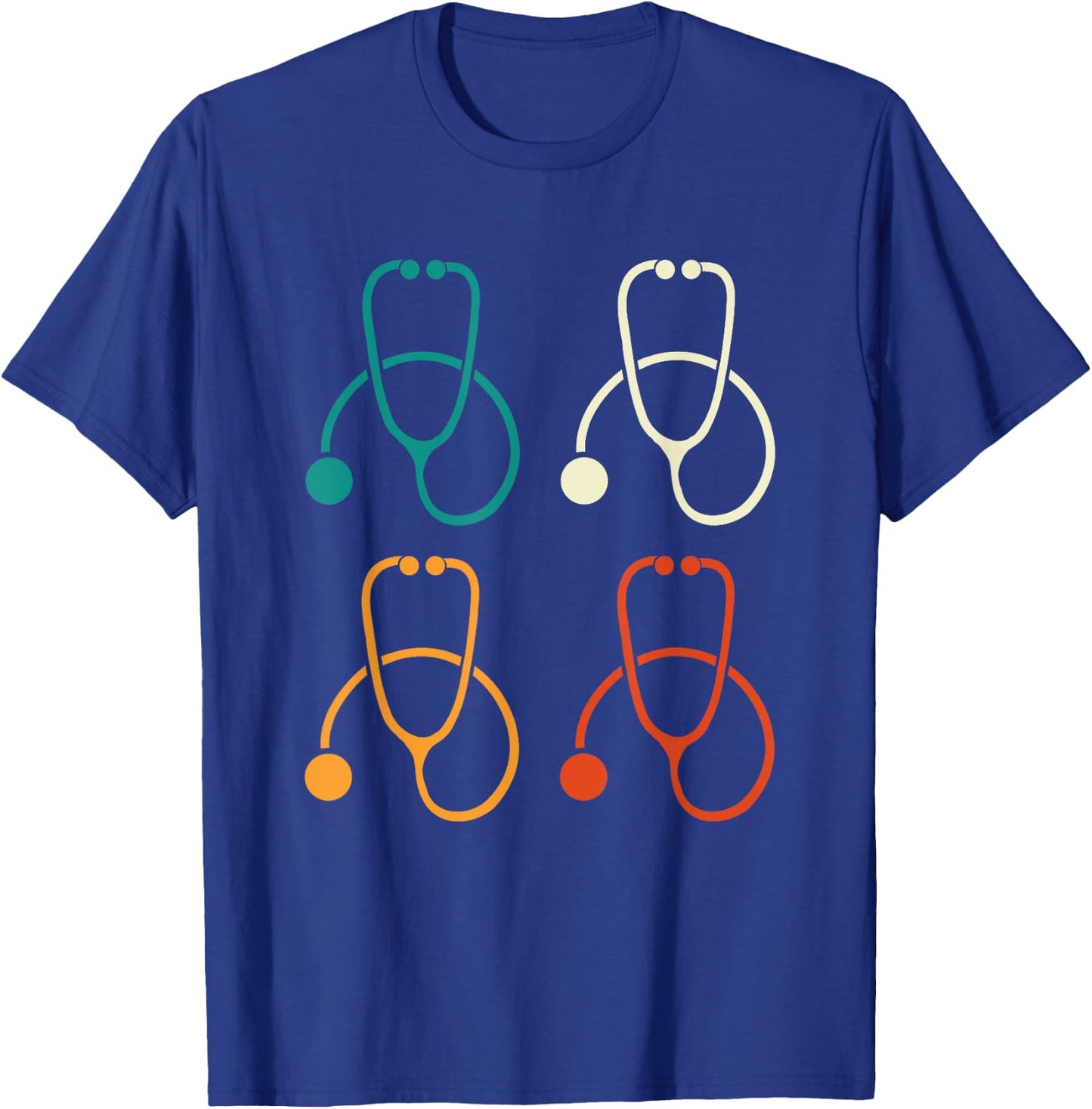 Retro Vintage Stethoscope Cool Medical Doctor T-Shirt - T-Shirt | Royal
