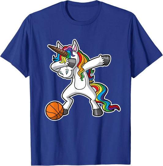Unicorn Girls Dabbing Basketball Dab Kids Youth T-Shirt - T-Shirt | Royal