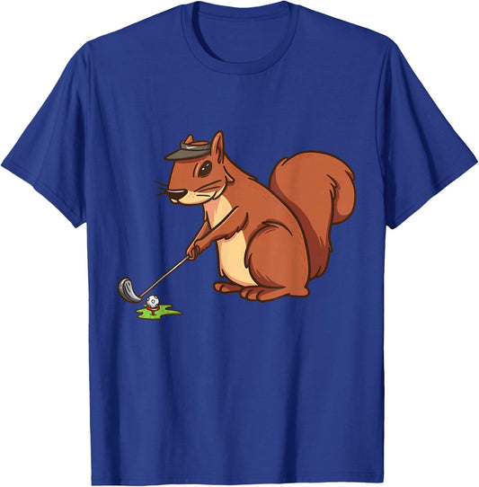 Funny Squirrel Golf Ball Gifts Shirts Women Golfer T-Shirt - T-Shirt | Royal