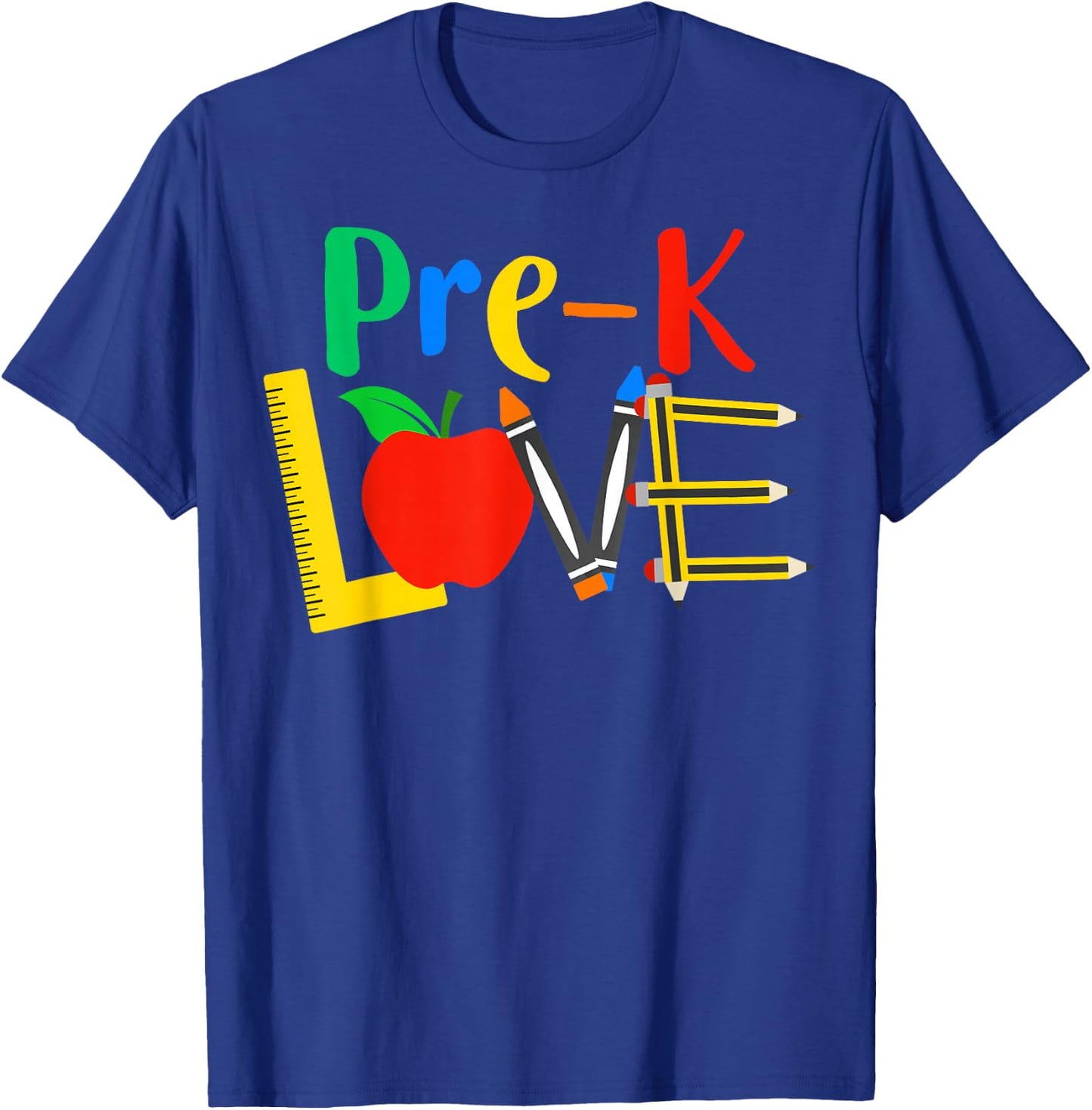 Pre-K Love, Teacher Student Classroom Gift Tools Design T-Shirt - T-Shirt | Royal