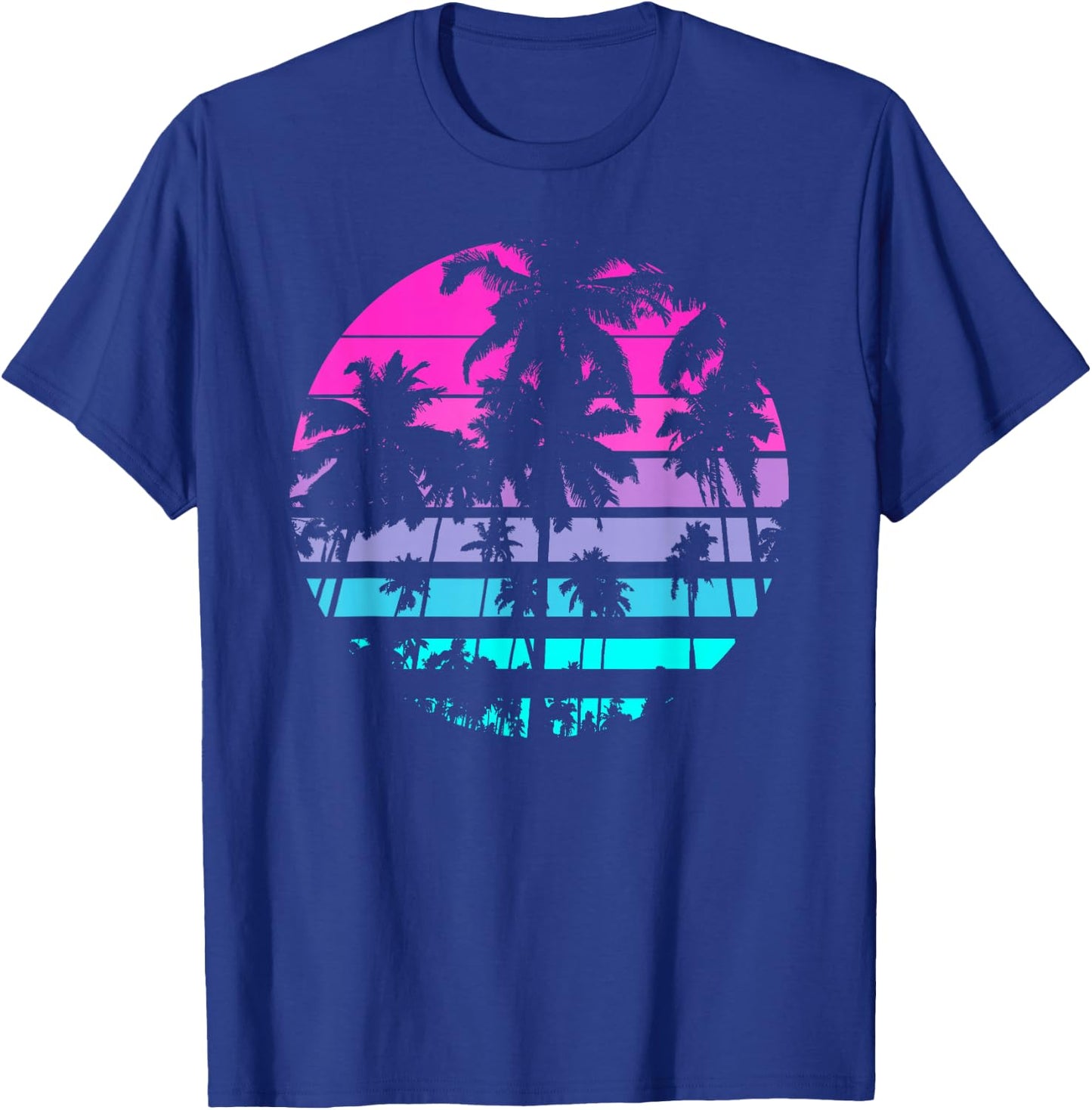 Retro Eighties 80s & 90s Beach Style Design with Palm Trees T-Shirt - T-Shirt | Royal