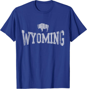 Wyoming Flag Retro Home State Vintage Distressed T-Shirt - T-Shirt | Royal