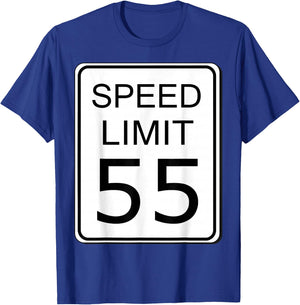 Speed Limit 55 Sign Simple Easy Halloween Costume T-Shirt - T-Shirt | Royal