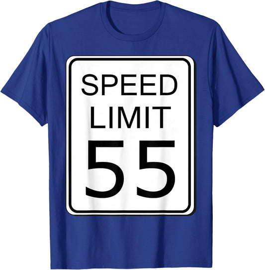 Speed Limit 55 Sign Simple Easy Halloween Costume T-Shirt - T-Shirt | Royal