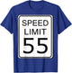 Speed Limit 55 Sign Simple Easy Halloween Costume T-Shirt - T-Shirt | Royal