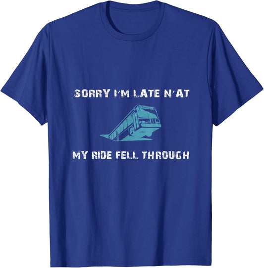 Pittsburgh Bus in Sinkhole Gift Women Funny Gift T-Shirt - T-Shirt | Royal