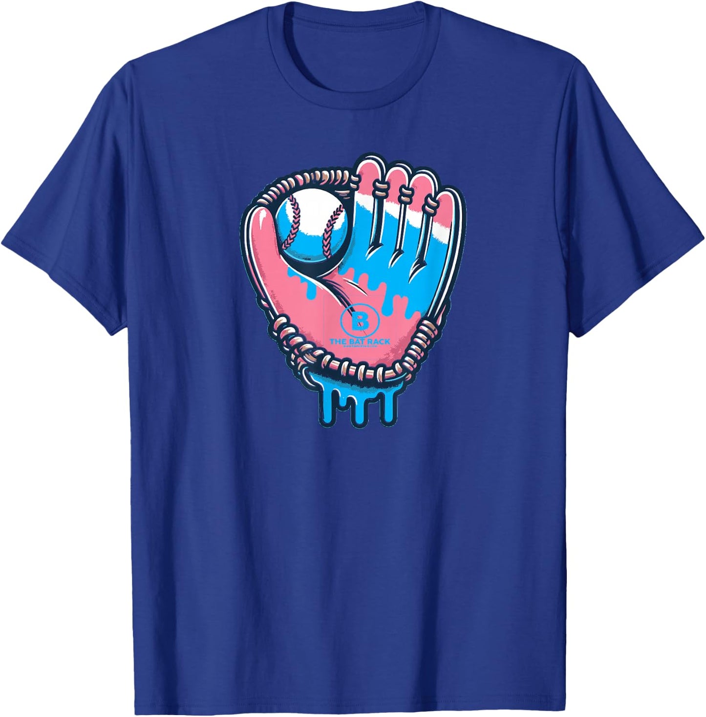 Baseball Glove Cotton Candy Drip T-Shirt - T-Shirt | Royal